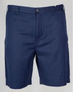 Short chino en lin tencel grande taille bleu marine