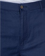 Short chino en lin tencel grande taille bleu marine