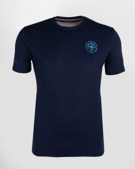 Tee-shirt grande taille flammé bleu marine