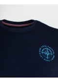 Tee-shirt grande taille flammé bleu marine