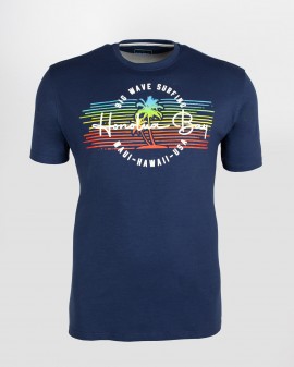 Tee-shirt grande taille flammé bleu indigo