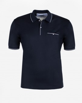 Polo piqué grande taille bleu marine