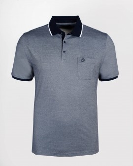 Polo jersey grande taille bleu marine