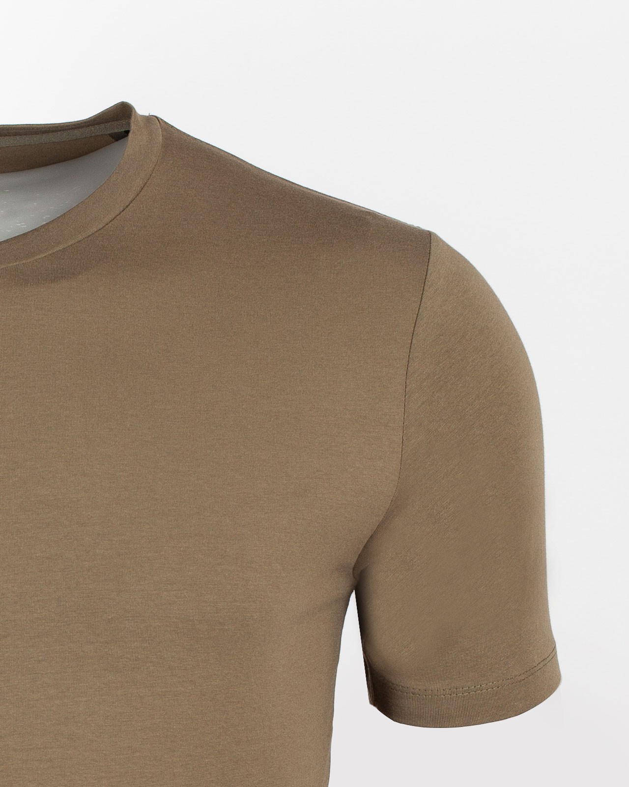 Tee Shirt col V vert kaki pour homme grand