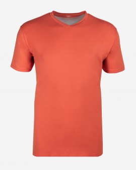 Tee-shirt col V jersey grande taille orange