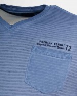 Tee-shirt grande taille rayé bleu indigo