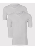 Lot de 2 T-Shirts blancs col V pour Homme Fort du 2XL au 6XL