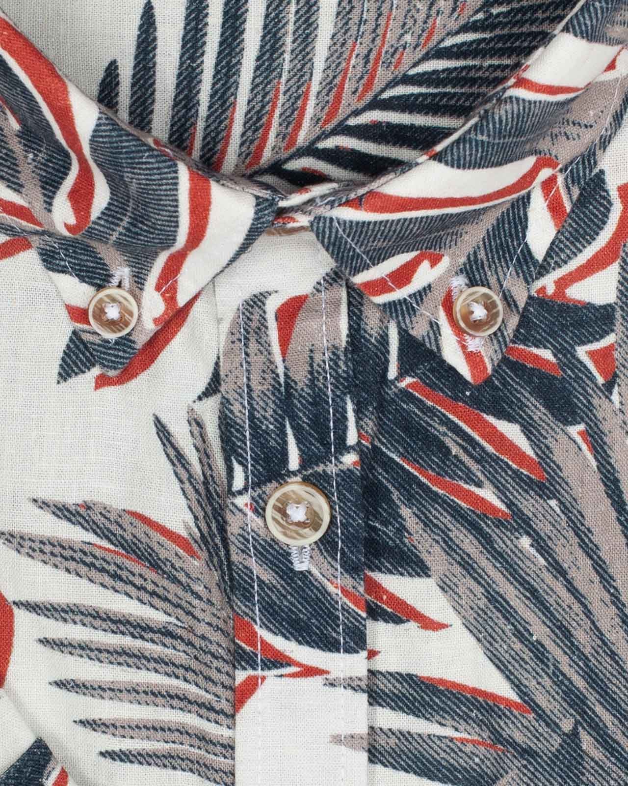 Chemisette palmiers grande taille rouille