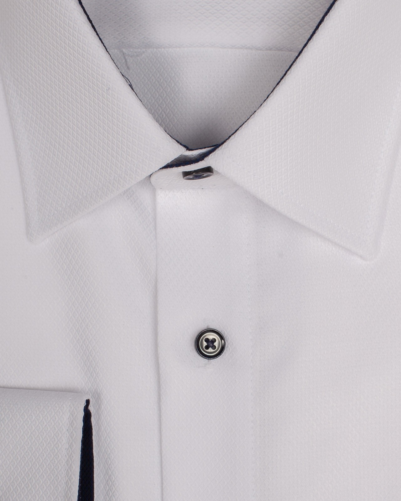 Chemise dobby diamant grande taille blanc