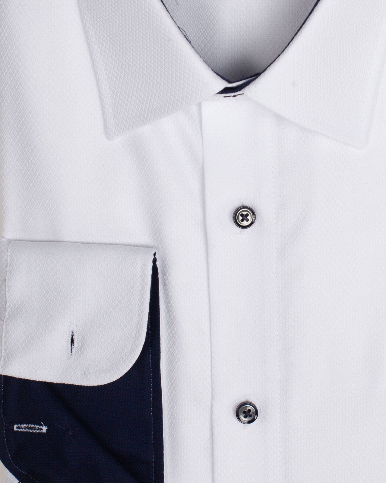 Chemise dobby diamant grande taille blanc