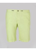 Short chino en coton lin grande taille vert