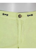 Short chino en coton lin grande taille vert