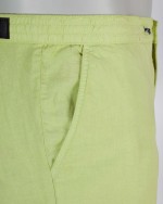 Short chino en coton lin grande taille vert