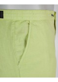Short chino en coton lin grande taille vert