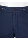 Short chino en coton lin grande taille bleu marine