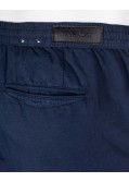 Short chino en coton lin grande taille bleu marine