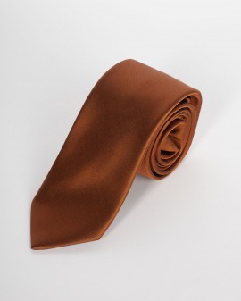 Cravate extra-longue 160 cm marron en soie