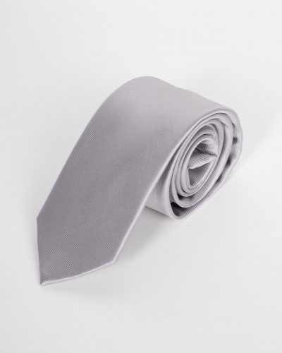 Cravate extra-longue 160 cm gris en soie
