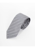Cravate extra-longue 160 cm à rayures gris