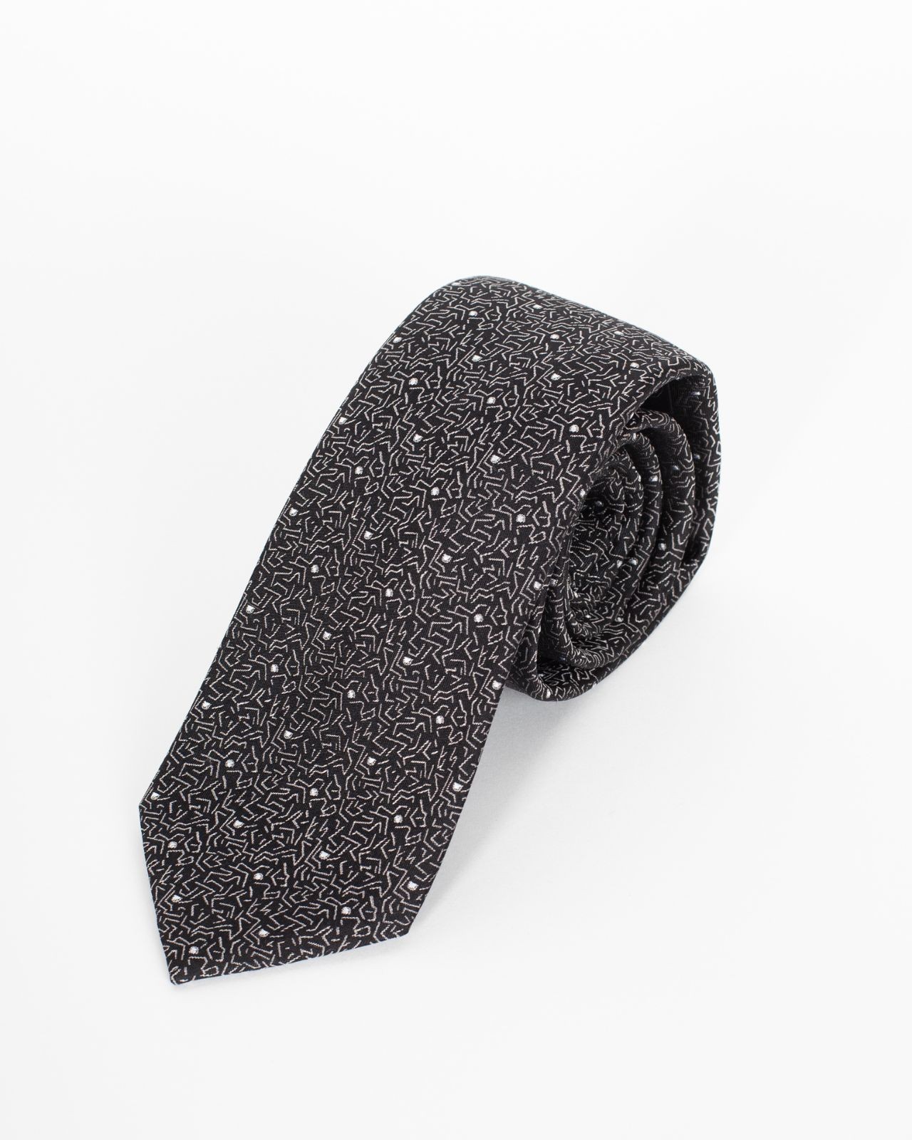 Cravate extra-longue 160 cm graphique noir