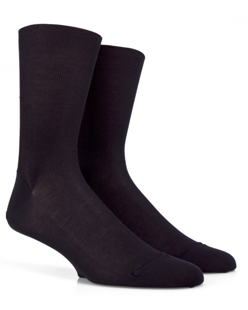 Chaussettes noires Sans Bord Elastique 100% coton : du 42 au 51