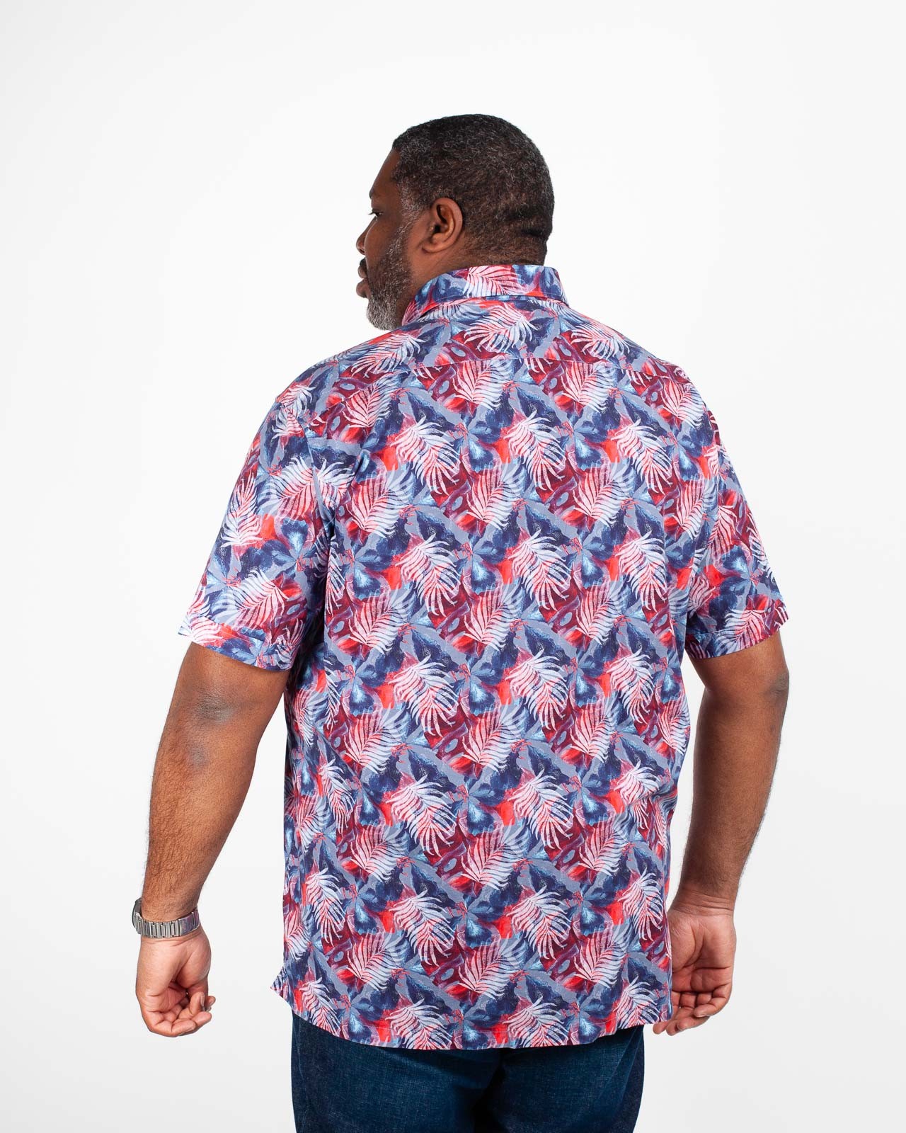 Chemisette avec palmes grande taille rouge