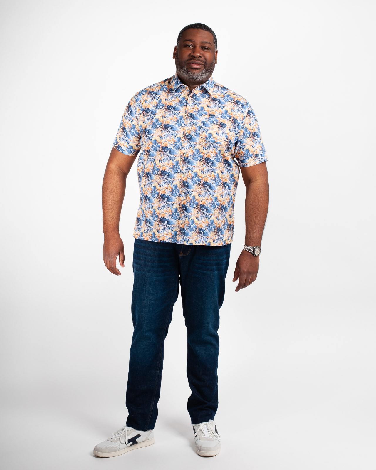 Chemisette à fleurs grande taille jaune