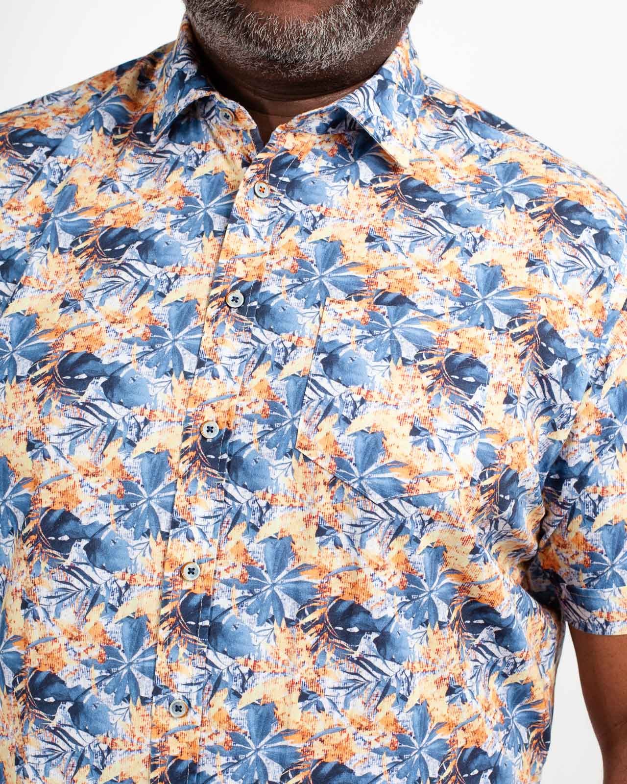 Chemisette à fleurs grande taille jaune