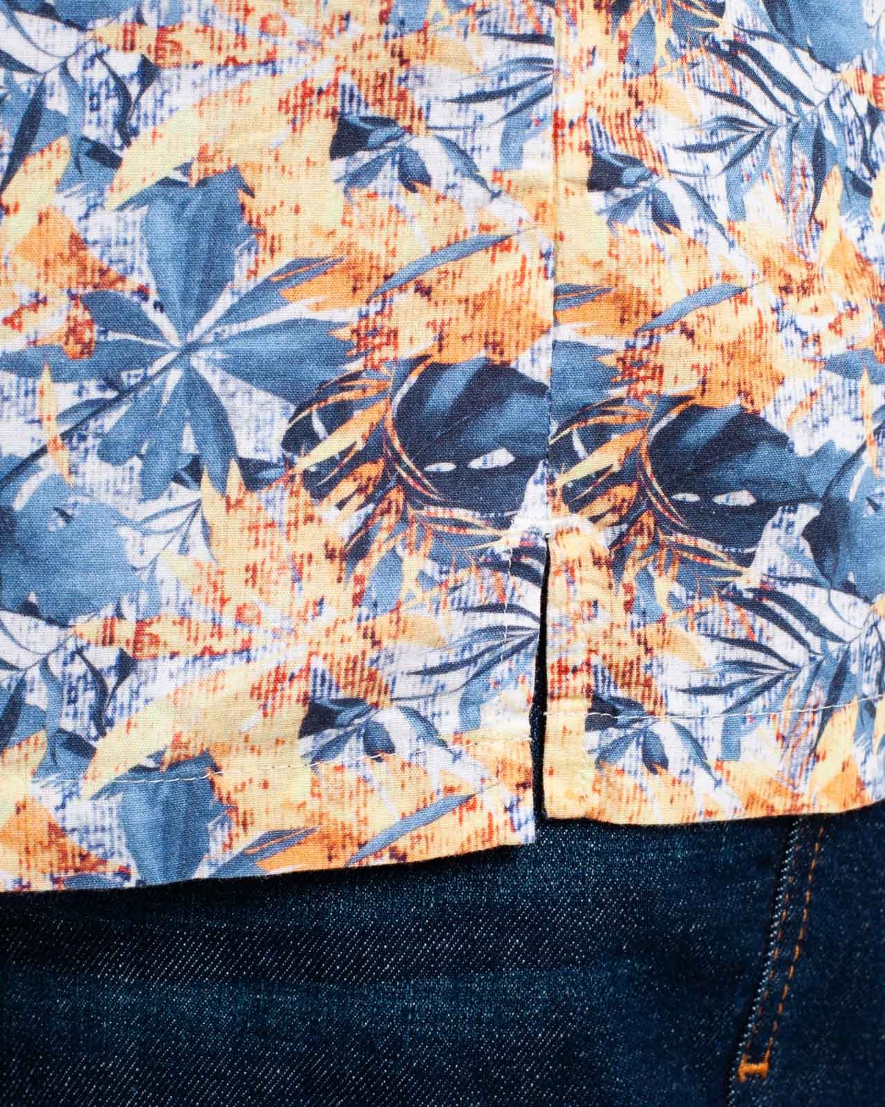 Chemisette à fleurs grande taille jaune