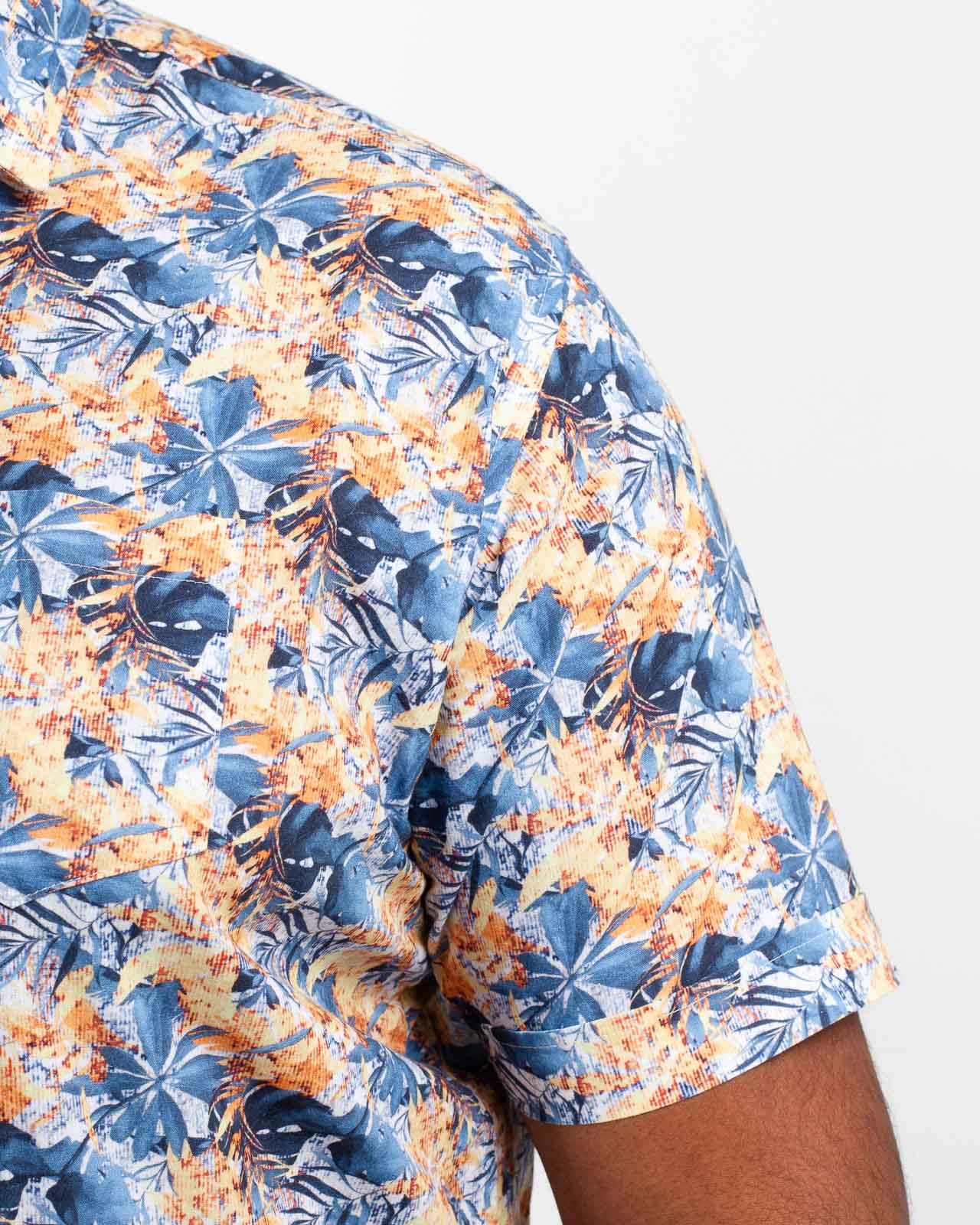 Chemisette à fleurs grande taille jaune