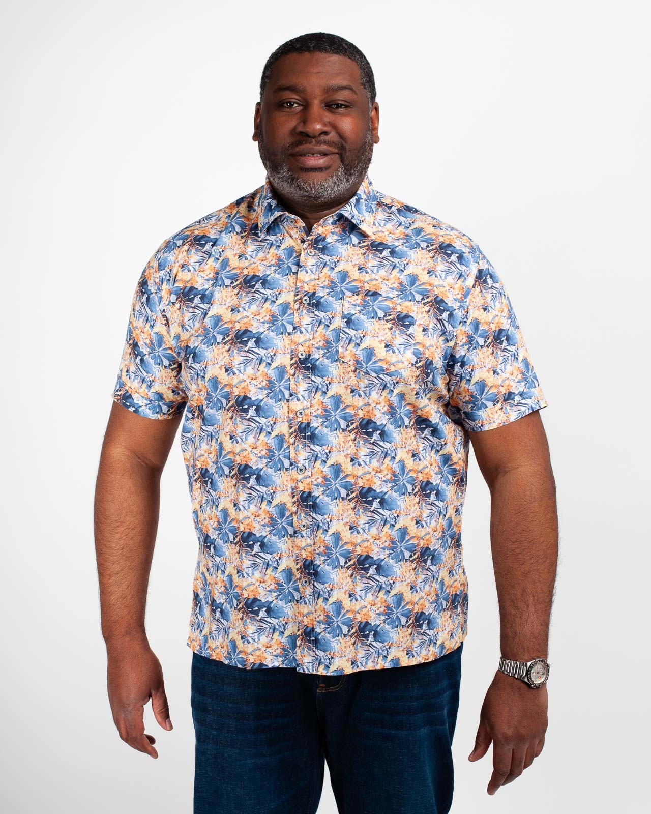 Chemisette à fleurs grande taille jaune