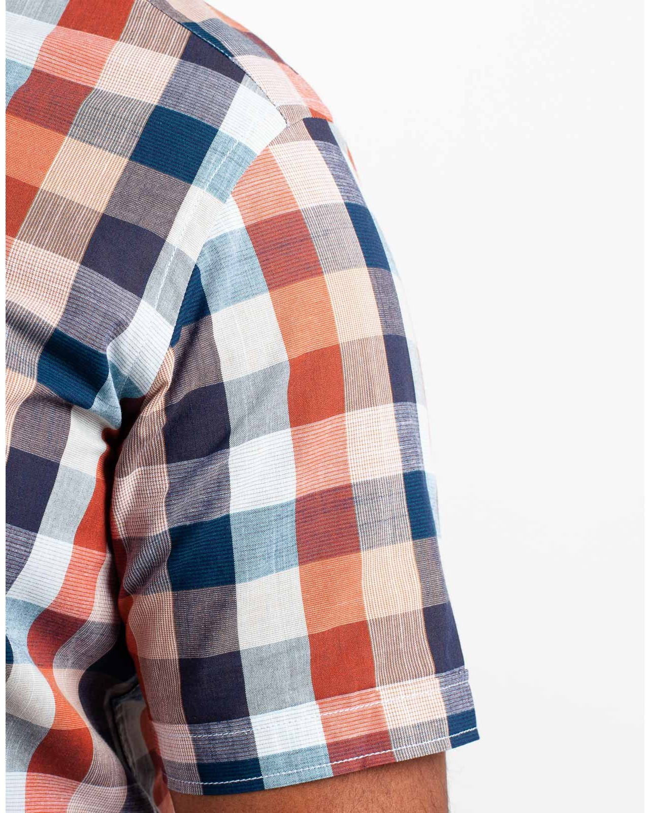 Chemisette à carreaux grande taille bleu