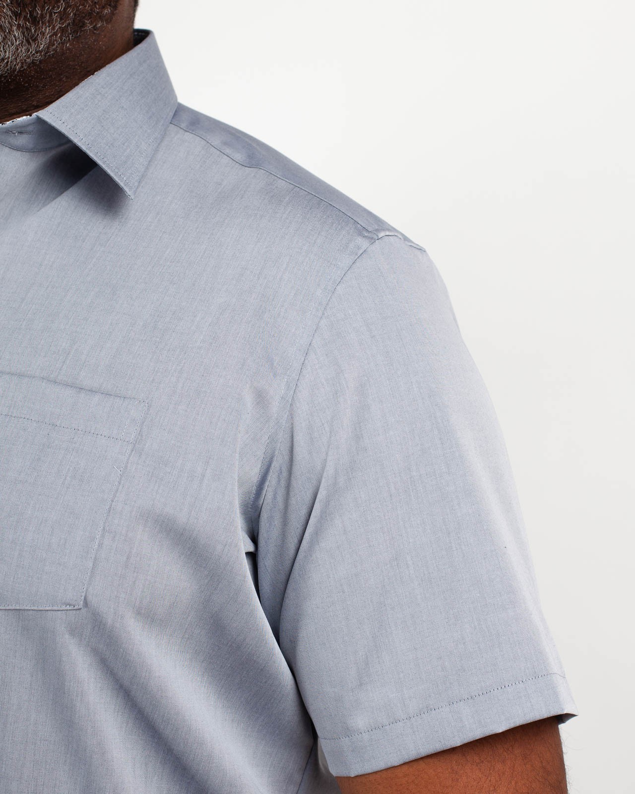 Chemisette popeline grande taille gris clair