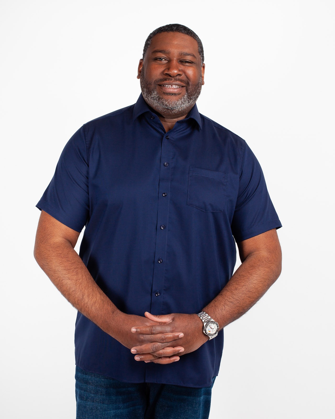 Chemisette structure grande taille bleu marine