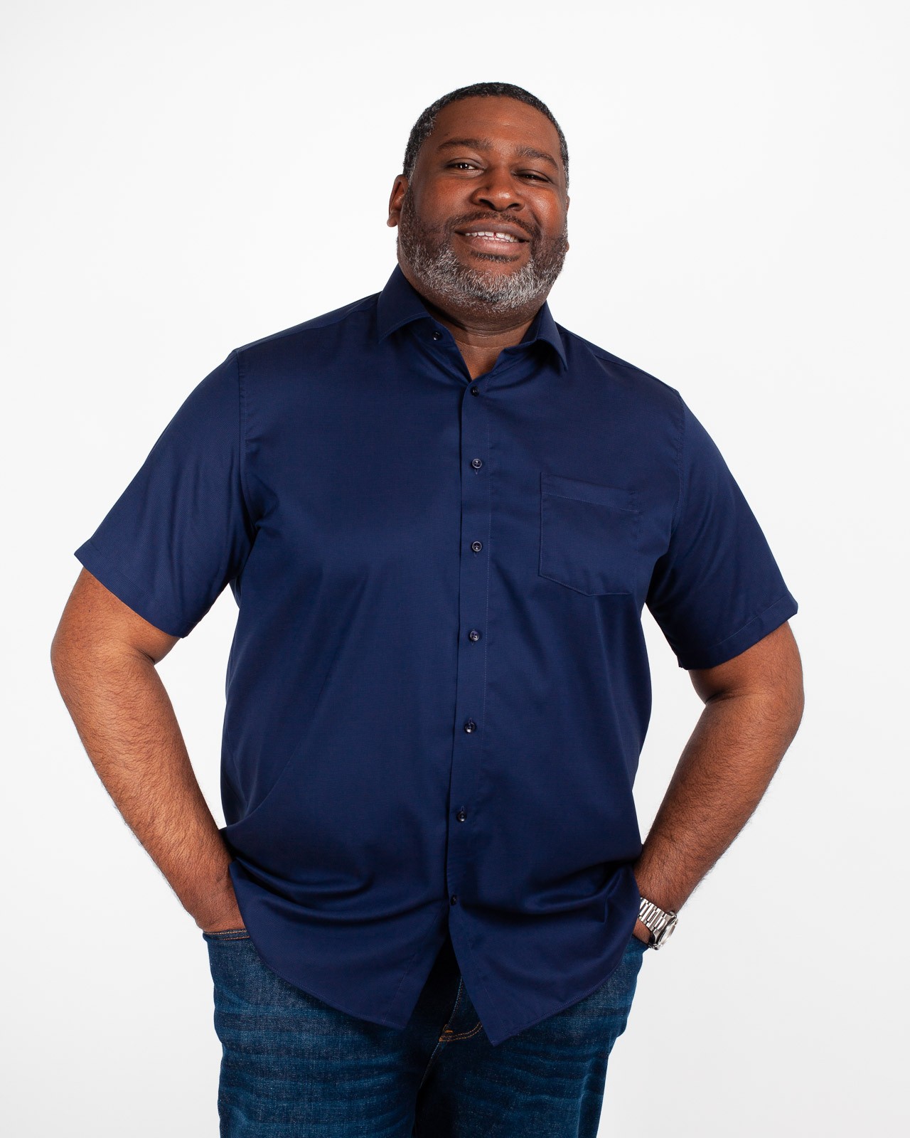 Chemisette structure grande taille bleu marine