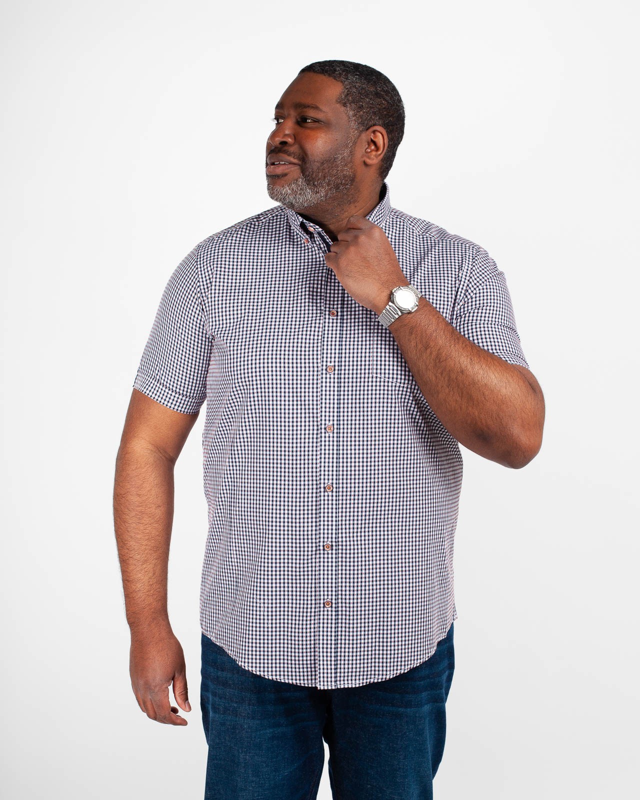 Chemisette vichy grande taille orange