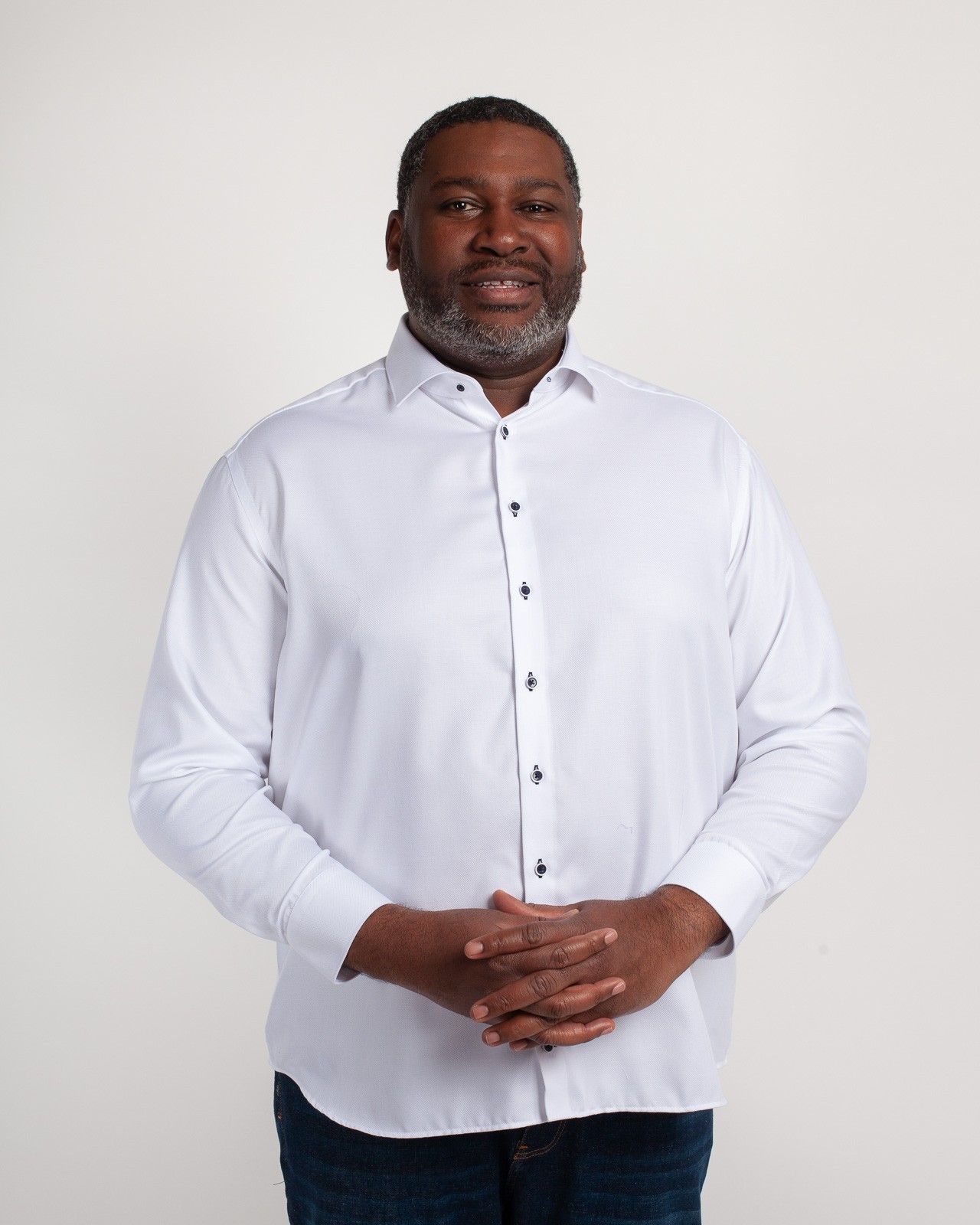 Chemise dobby grande taille blanche