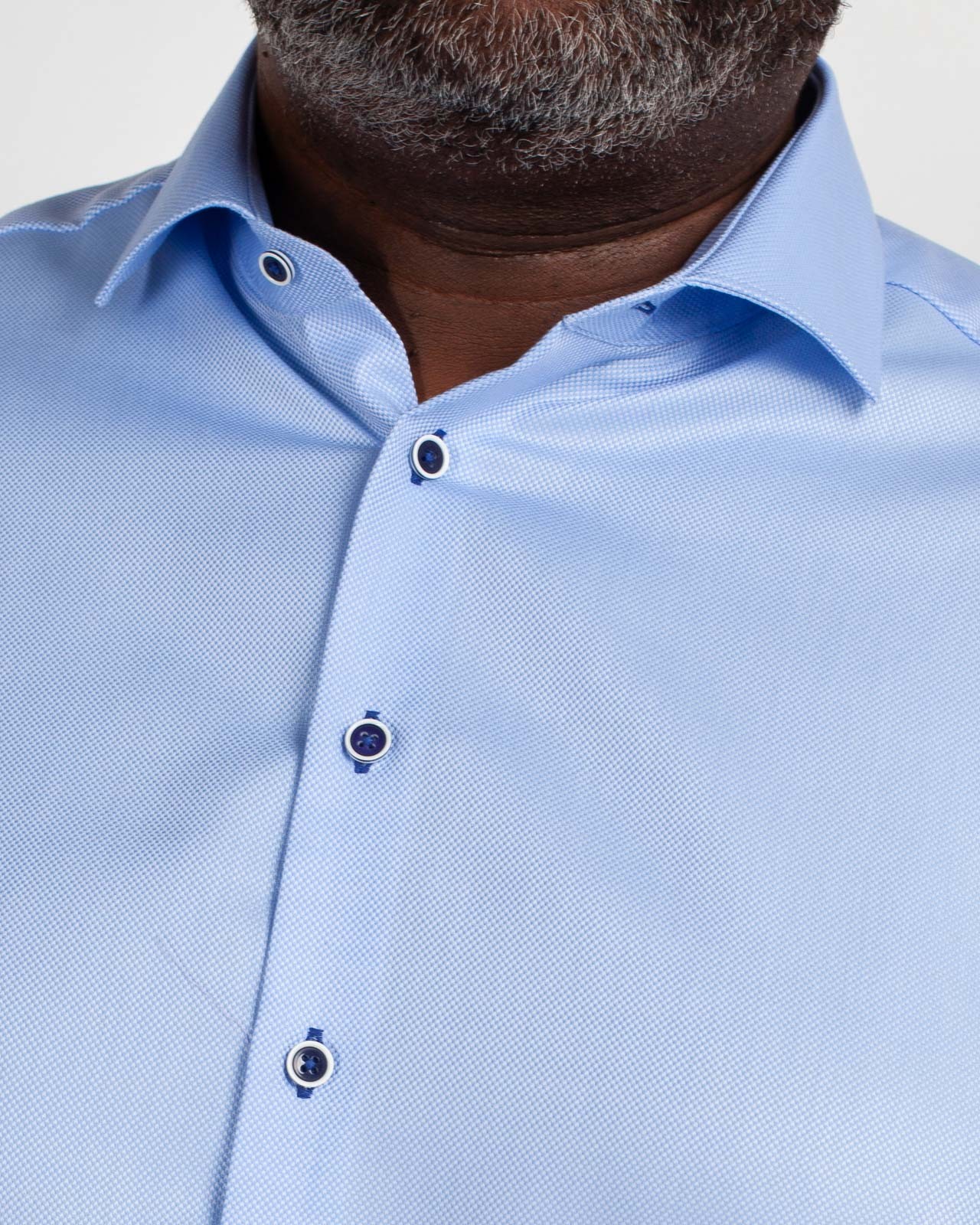 Chemise dobby grande taille bleu