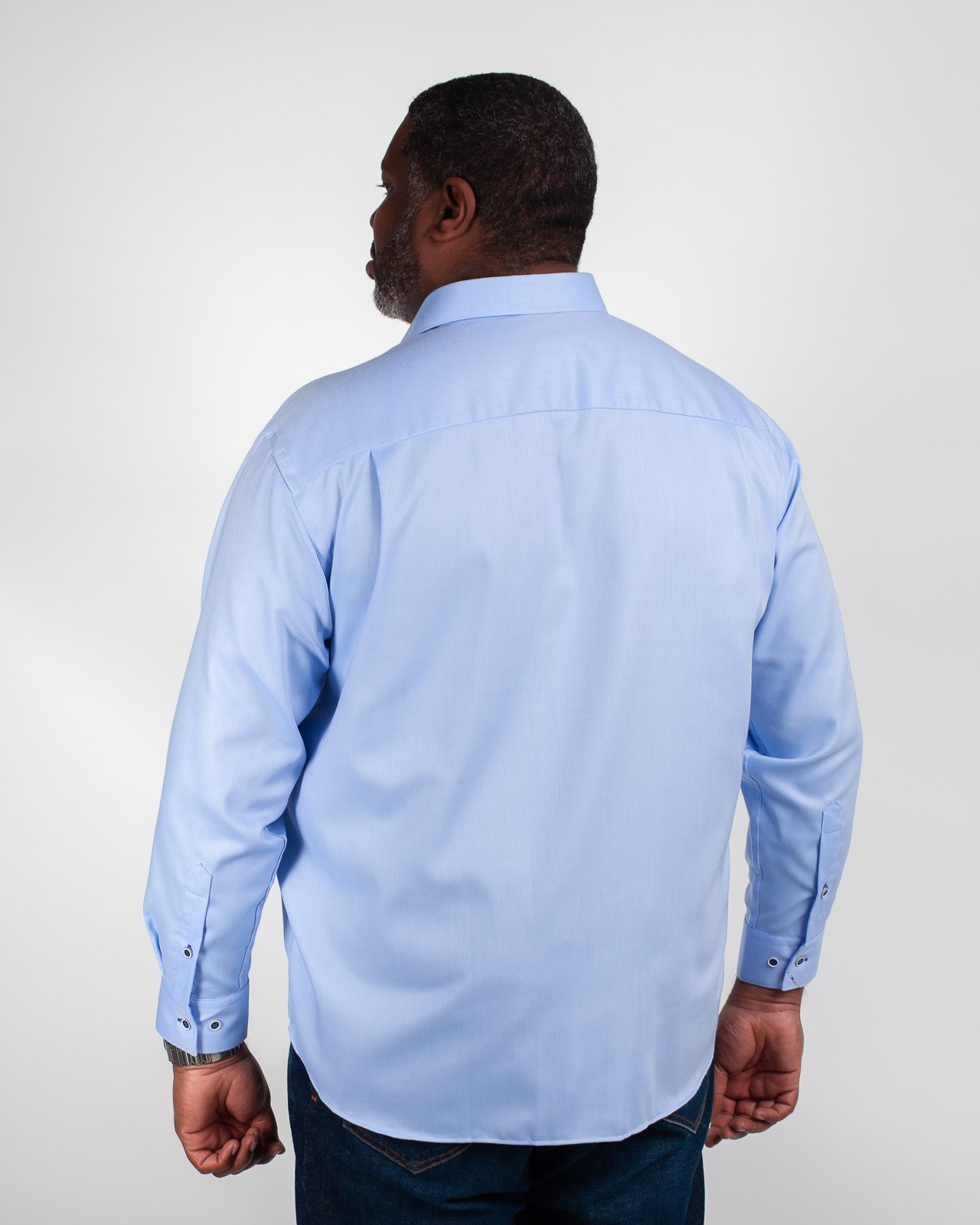 Chemise dobby grande taille bleu