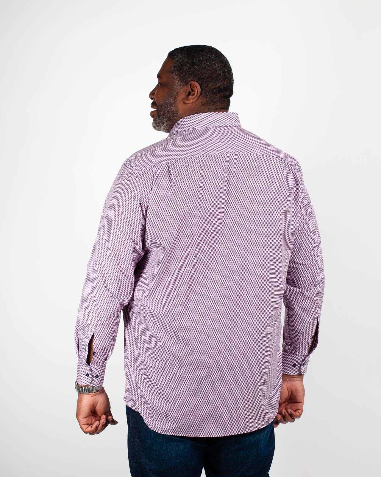 Chemise géométrique grande taille rose