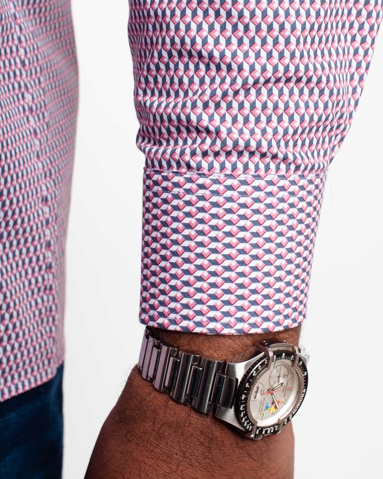 Chemise géométrique grande taille rose