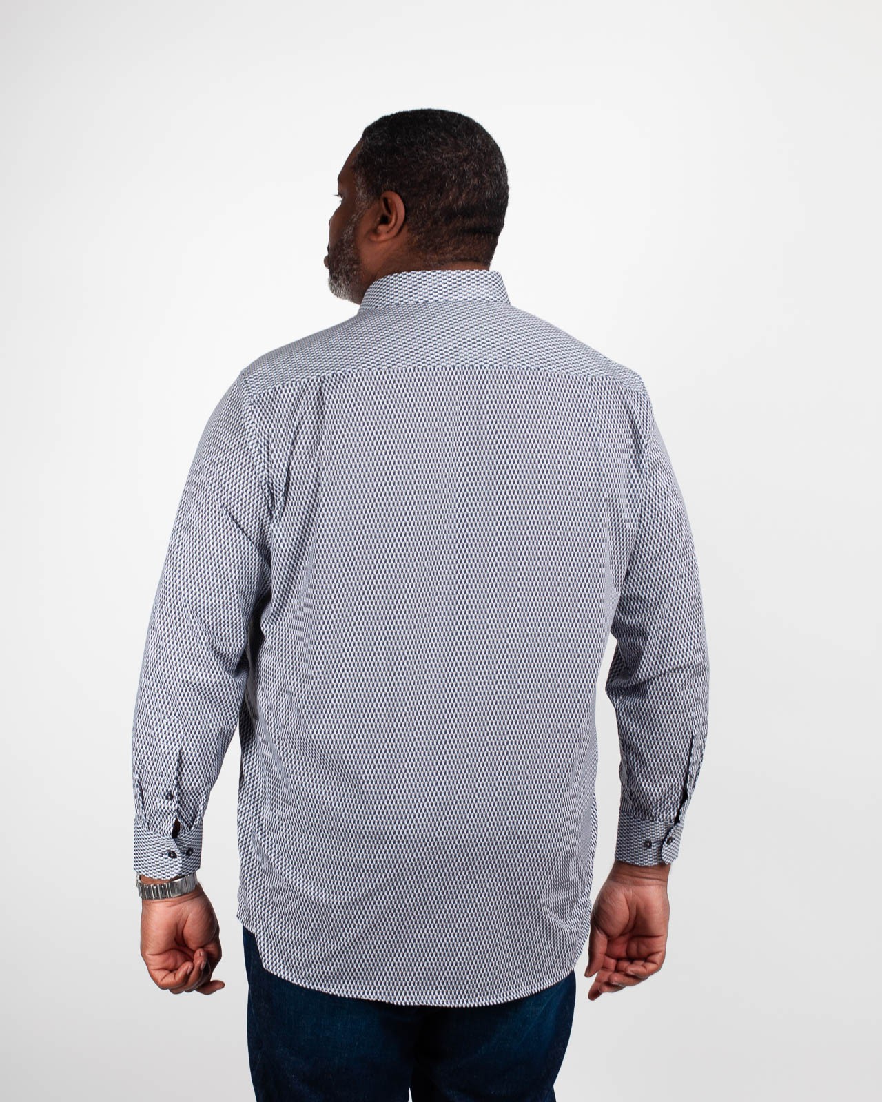 Chemise géométrique grande taille bleu marine