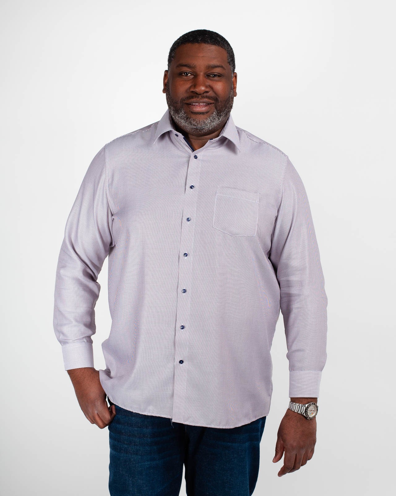 Chemise dobby grande taille blanc