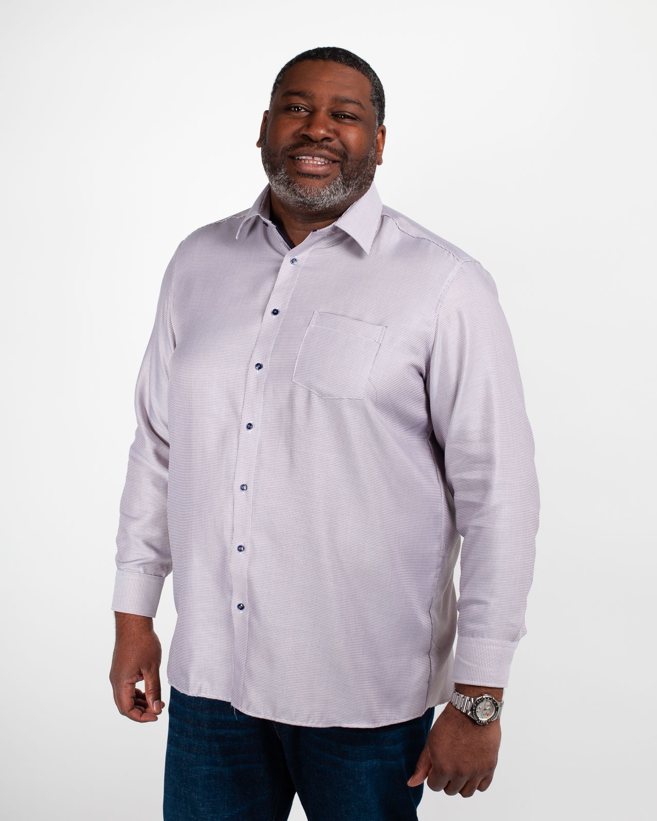 Chemise dobby grande taille blanc