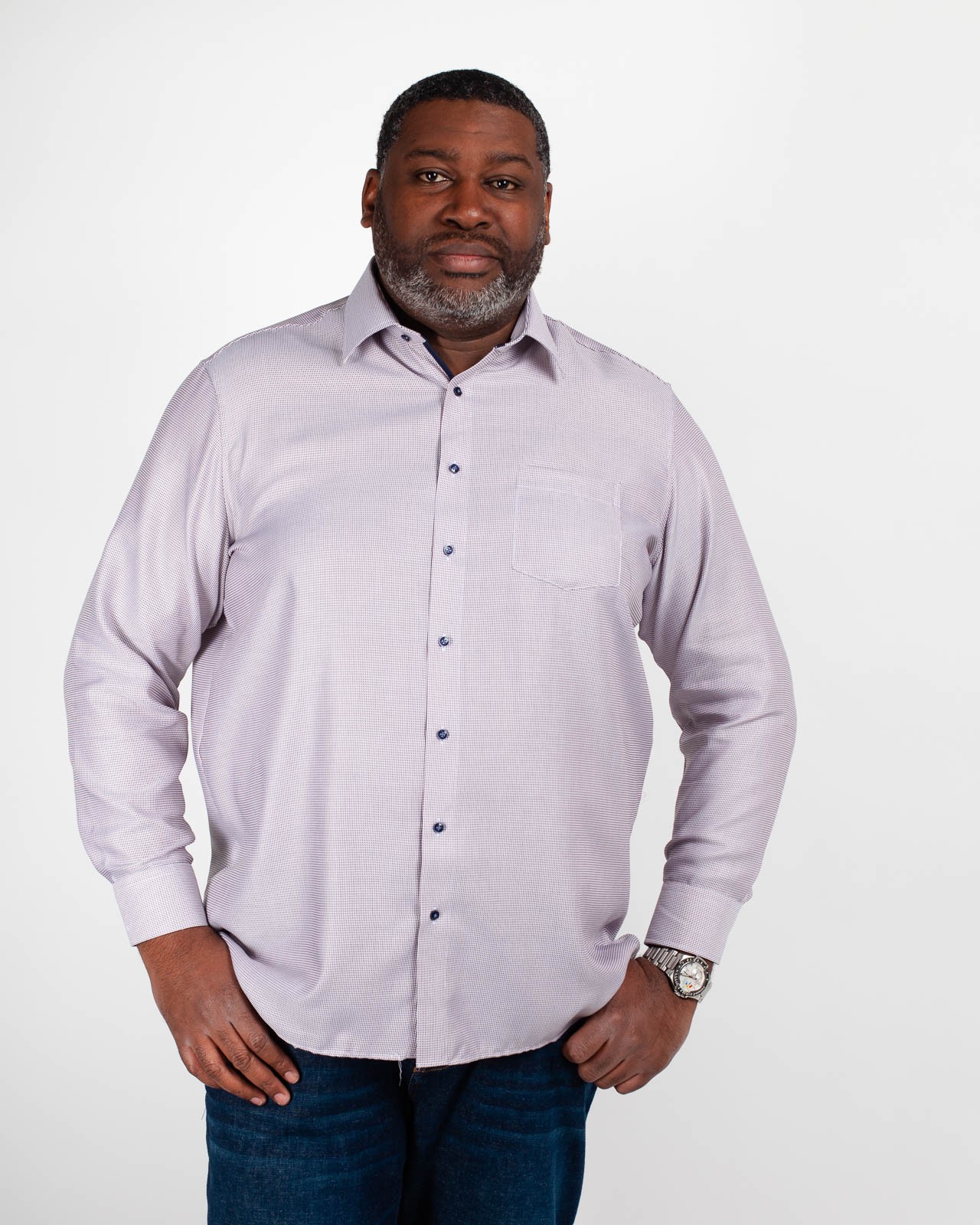 Chemise dobby grande taille blanc