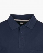 Polo grande taille bleu marine en coton