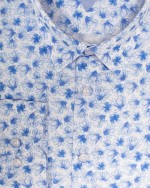 Chemise motif fleurs grande taille bleu clair