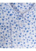 Chemise motif fleurs grande taille bleu clair