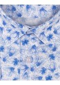 Chemise motif fleurs grande taille bleu clair