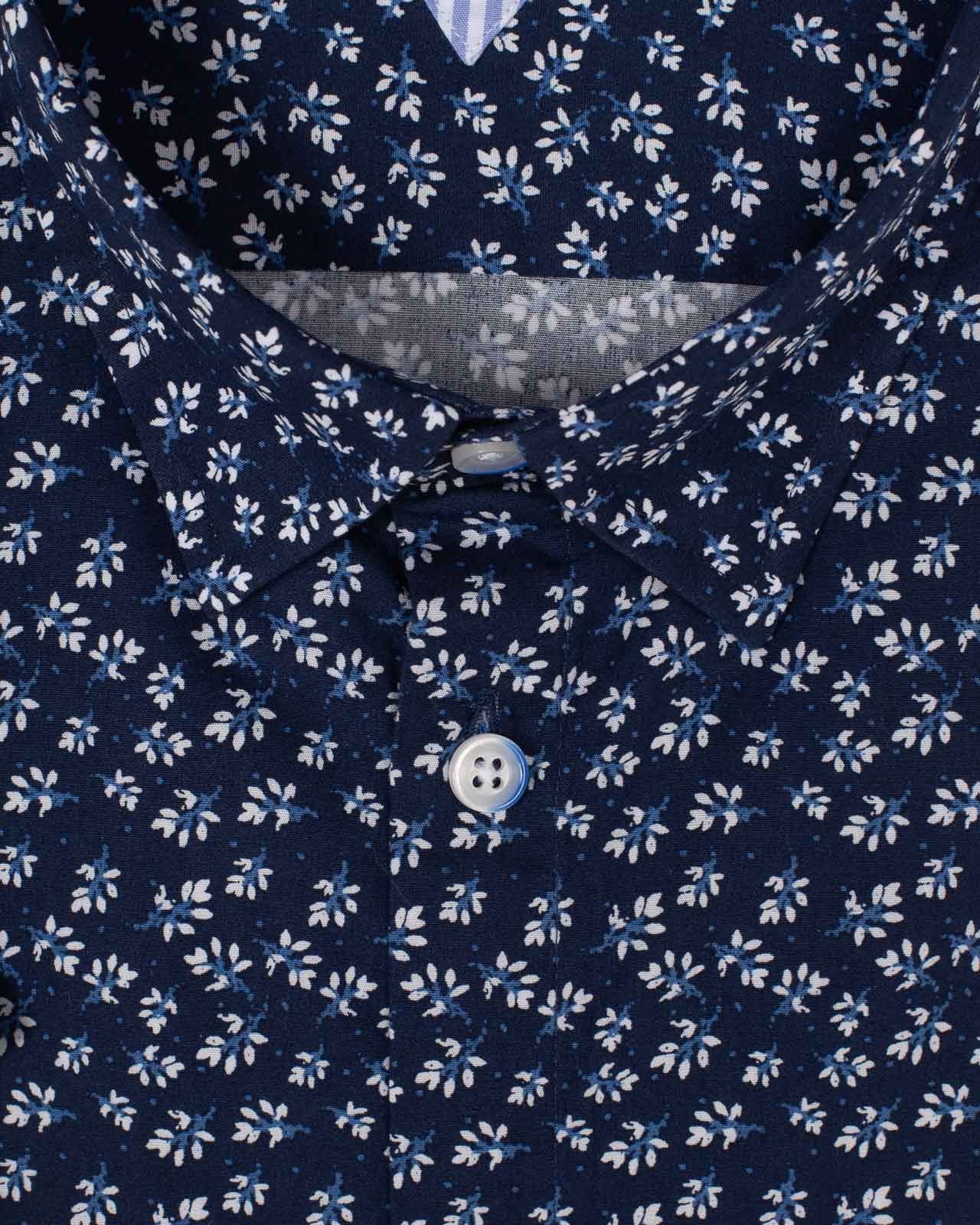 Chemisette mini fleurs grande taille bleu marine